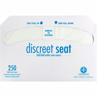 Housses de siège Hospeco discret Seat® 1/2 pli toilette - Housses/Pack 250, 20 Packs/caisse - DS-5000