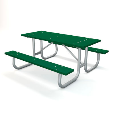 Table de™ pique-nique rectangulaire Industrielle Mondiale 6', Plastique Recyclé, Vert