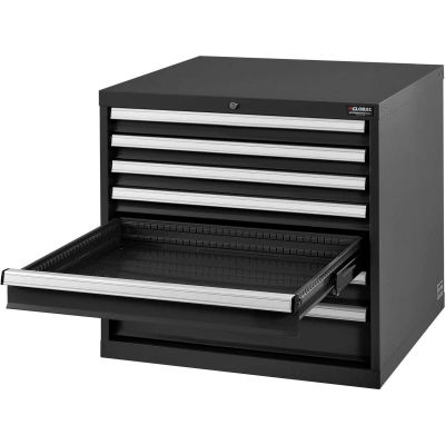 Global Industrial™ Modular Drawer Cabinet, 7 Tiroirs, w/Lock, 30"Wx27"Dx29-1/2"H, Noir