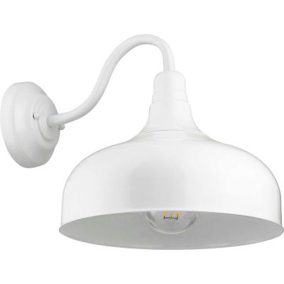 Sunlite 46068-SU FIX/GN/E26/blanc extérieur col de cygne Wall Mount luminaire, base med, 120V, emplacement humide - Qté par paquet : 2