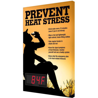 Accuform SCK700 Heat Stress Temperature Sign, PREVENT HEAT STRESS, 28"H x 20"W, Aluminium