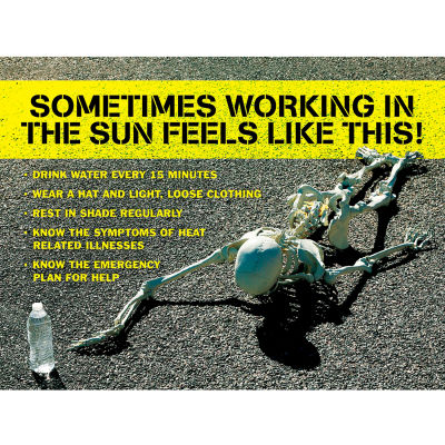 Accuform SP125178 Safety Poster, SOMETIMES WORKING IN THE SUN FEELS LIKE THIS, 17"H x 22"W, Papier