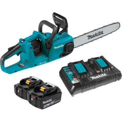 Makita Xcu04pt 18v X2 36v Lxt 16 Kit De Scie A Chaine Sans Brosse Sans Fil W 2 5ah Batteries 535958 Globalindustrial Ca