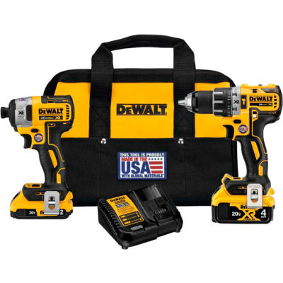 DeWalt® 20V MAX* XR® Cordless Hammer Drill/Driver & Impact Driver Combo Kit - DCK287D1M1