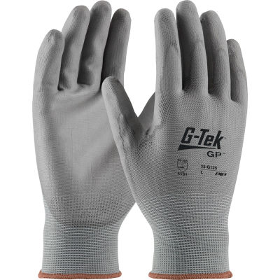 PIP® 33-G125/XL G-Tek® GP™ General Duty Nylon Glove, Polyurethane Coated, Gray, XL