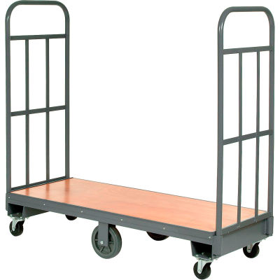 Global Industrial Wood Deck Narrow Aisle U-Boat Platform Truck, 60"x16", 1500 Lb. Cap.