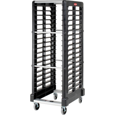 Rubbermaid® 3320 End-Load Black Plastic Tray Truck