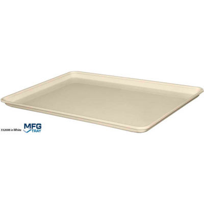 Molded Fiberglass Toteline Conveyor/Assembly Tray 26"Lx18"Wx1-1/8"H White - Pkg Qty 12