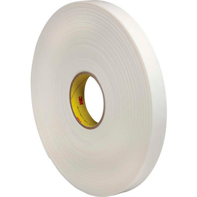 3M™ 4466 Double Coated Polyéthylène Foam Tape 1" x 36 Yds. 62 Mil Blanc - Qté par paquet : 9