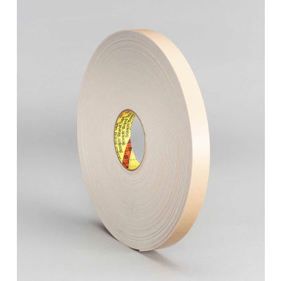 3M™ 4496W Double Coated Polyethylene Foam Tape 1" x 36 Yds. 62 Mil Blanc - Qté par paquet : 9