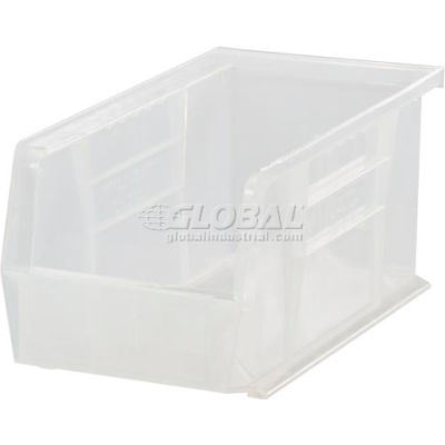 Plastic Stack and Hang Parts Storage Bin 5-1/2 x 14-3/4 x 5 Clear - Pkg Qty 12