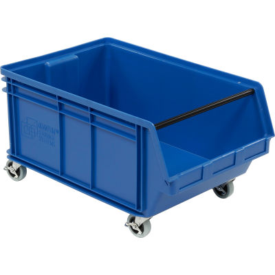 Quantum Mobile Magnum Plastic Stacking Bin, 18"W x 28" D x 15"H, Blue