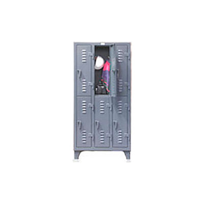 Strong Hold® Heavy Duty Slim-Line Locker 16-18-2TSL - Double Tier 14x18x78 2 Door