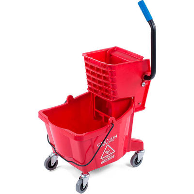 Carlisle Commercial Mop seau avec essoreuse côté-presse 26 Quart, rouge - 3690805