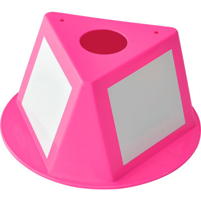 Global Industrial™ Inventory Control Cone W / Dry Erase Decals, Hot Pink