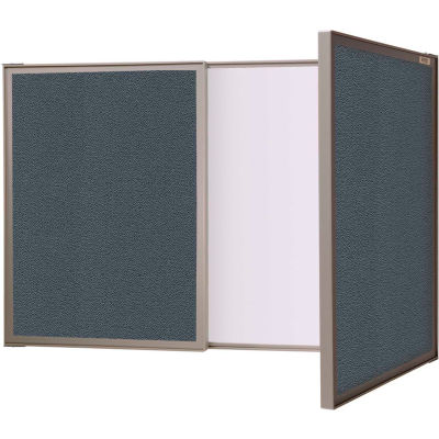 Ghent VisuALL Conference Cabinet - Tack Surface/Whiteboard Combo - 36"W x 24"H - Gray