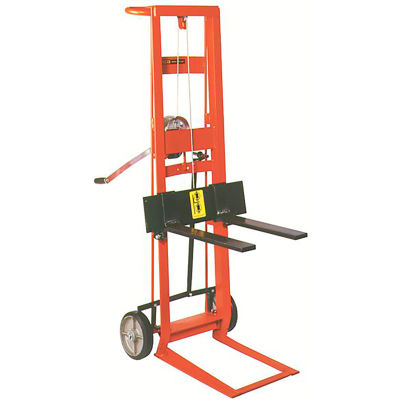Wesco® Winch Operated Adjustable Forks Lift Truck 260018 2 Wheel 750 Lb.