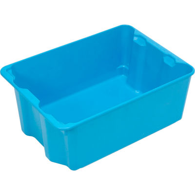 Molded Fiberglass Nest and Stack Tote 780608 - 25-1/4" x 18" x10", Pkg Qty 5, Blue - Pkg Qty 5