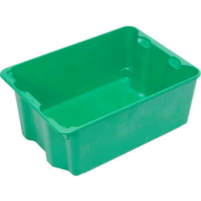 Molded Fiberglass Nest and Stack Tote 780608 - 25-1/4" x 18" x10", Pkg Qty 5, Green - Pkg Qty 5