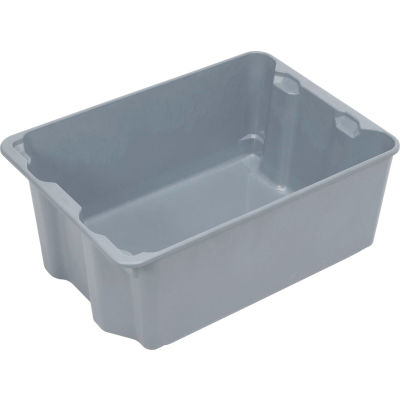 Molded Fiberglass Toteline Nest and Stack Tote 780608 - 25-1/4" x 18" x10", Gray - Pkg Qty 5