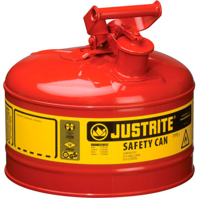 Sécurité peut de Type I - 2-1/2 gallon acier galvanisé, Red, 7125100