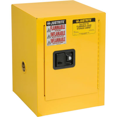 Justrite Flammable 4 Gallon Liquid Cabinet Manual Single Door Vertical Storage