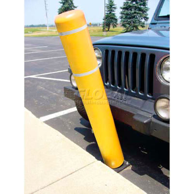 FlexBollard™ H 52" - Installation de béton - Bandes de couverture jaune/blanc