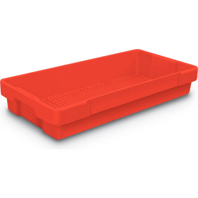 Plateau utilitaire en plastique rouge 26 po L x 12-1/2 po l x 4-1/2 H - Qté par paquet : 5