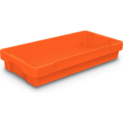 Plateau utilitaire en plastique orange 26 po L x 12-1/2 po l x 4-1/2 H - Qté par paquet : 5