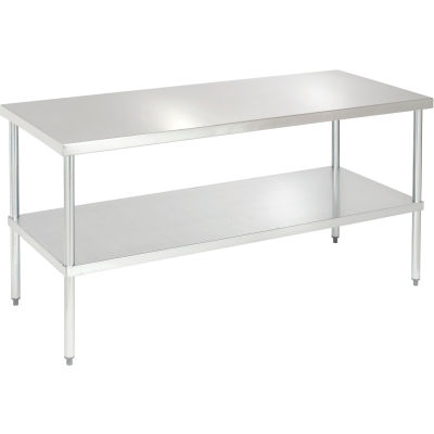 Aero Manufacturing Workbench W/Undershelf, 14 Ga. 304 Series Stainless, 72"Wx30"D
