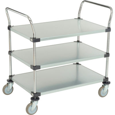 Nexel® Galvanized Steel Utility Cart 3 Shelves 36x24