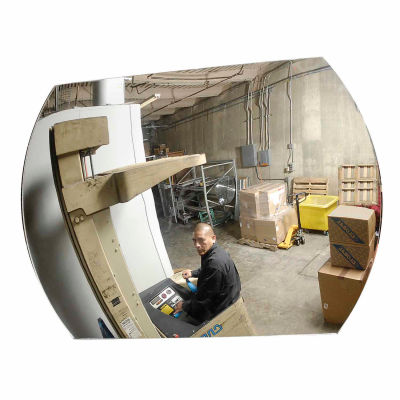Roundtangular Acrylic Convex Mirror W/Plastic Back, Indoor, 20"x30", 160° Viewing Angle