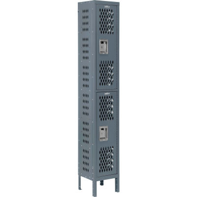 Global Industrial™ Infinity® 2-Tier 2 Door Ventilated Locker, 12 « L x 12 » P x 78 « H, assemblé