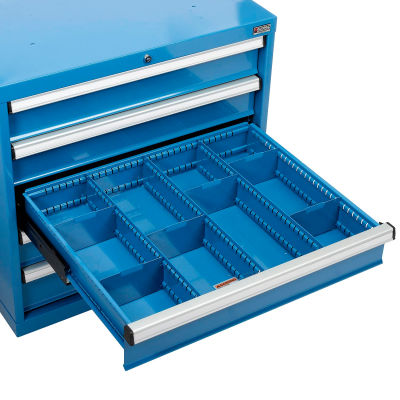 Global Industrial™ Divider Kit for 5"H Drawer of Modular Drawer Cabinet 30"Wx27"D, Bleu