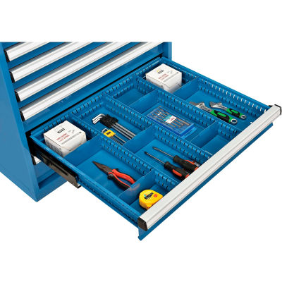 Global Industrial™ Divider Kit for 4"H Drawer of Modular Drawer Cabinet 30"Wx27"D, Bleu