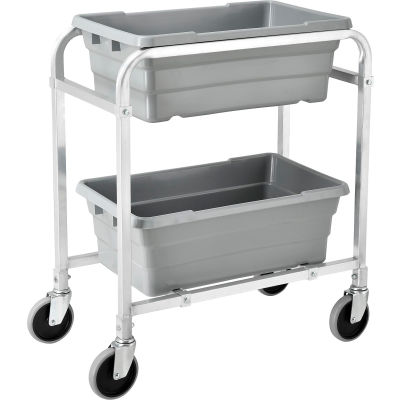 Global Industrial NSF Aluminum Lug Cart 28"L x 16"W x 33"H, 2 Tote Capacity, Unassembled