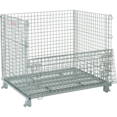 Global Industrial, Folding Wire Container, 48"L x 40"W x 42-1/2"H, 3000 Lb. Capacity