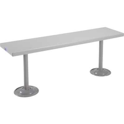 Global Industrial Locker Room Bench, Plastic Top with Trapezoid Legs, 48"W x 12"D x 17"H