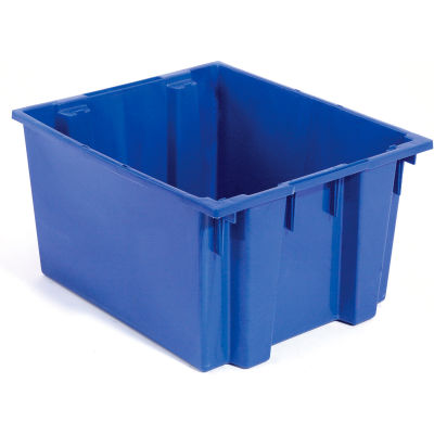Global Industrial™ Stack and Nest Storage Container SNT300 No Lid 29-1/2 x 19-1/2 x 15, Bleu - Qté par paquet : 3