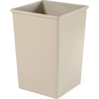 35 Gallon Square Rubbermaid Waste Receptacle - Beige