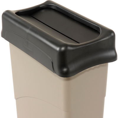 Couvercle pour poubelle Rubbermaid rectangulaire de 16-23 gallons - Noir