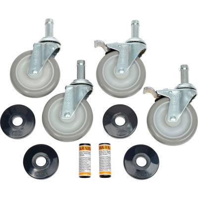 Nexel® Stainless Steel Stem Casters CA5SBS Set (4) 5" Poly 2 With Brakes 1200 Lb.