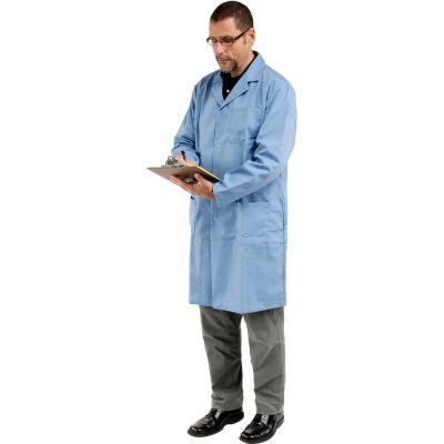 Unisex Microstatic ESD Lab Coat - Blue, XL