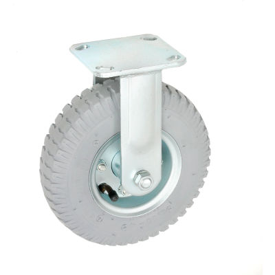 Global Industrial™ Rigid Plate Caster 8" Full Pneumatic Wheel 300 lb. Capacity
