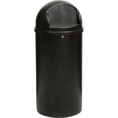 25 Gallon Rubbermaid Marshal Waste Receptacles - Black