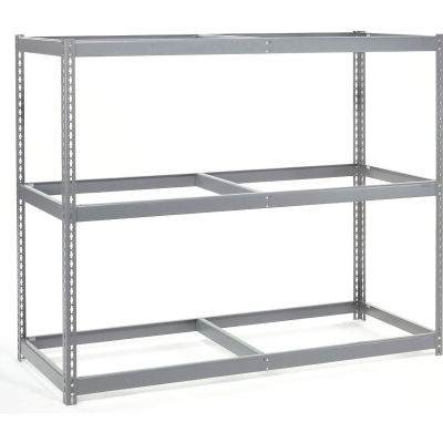 Global Industrial™ Wide Span Rack 72Wx36Dx84H, 3 Shelves No Deck 900 Lb Cap. Per Level, Gray