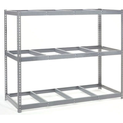 Global Industrial™ Wide Span Rack 96Wx36Dx60H, 3 Shelves No Deck 1100 Lb Cap. Per Level, Gray
