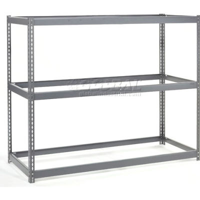 Global Industrial™ Wide Span Rack 48Wx48Dx84H, 3 Shelves No Deck 1200 Lb Cap. Per Level, Gray