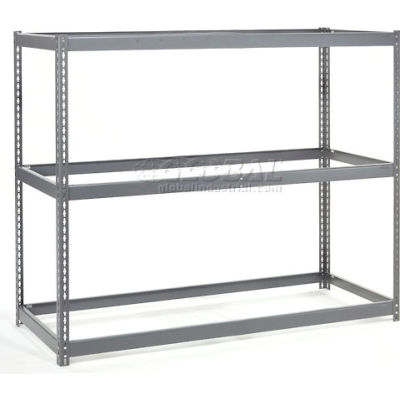 Global Industrial Wide Span Rack 48Wx24Dx84H, 3 Shelves No Deck 1200 Lb Cap. Per Level, Gray