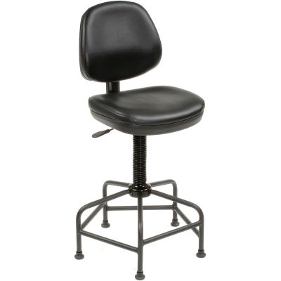 Interion® Vinyl Armless Spider Base Shop Stool, Black